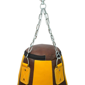 Sac d'entraînement de boxe en PU marron et jaune avec fermeture éclair pour la pratique du punching adulte - Product Image 5