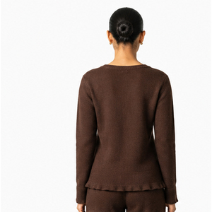Autumn Women's <b>Cardigan</b> <b>Sweater</b> Neck Fancy Stitch Solid Button Extra Long Sleeve Knitted Casual Wears Cotton <b>Sweater</b> - Product Image 2