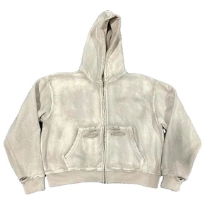 เสื้อครอปแบบมีฮู้ดสำหรับทุกเพศผ้าฝ้ายฝรั่งเศสเทอร์รี่วินเทจ - Product Image 1