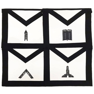 Master Mason Blue Lodge Funeral Apron Hand Embroidered <b>Square</b> & Compass G Premium Masonic Regalia <b>Adjustable</b> Belt - Product Image 1