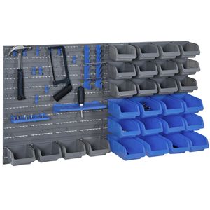 Portautensili da Parete Quadrato Blu con Kit da 44 Pezzi e Contenitori per Organizzazione Domestica - Product Image 1