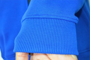 เสื้อฮู้ดซิปผ้าฝ้ายน้ำหนักเบาสำหรับผู้หญิง สีน้ำเงินรอยัล ป้ายยี่ห้อสั่งทำพิเศษ ระบายอากาศได้ดี กันยับ ชุดออกกำลังกาย ทรงโอเวอร์ไซส์ - Product Image 5