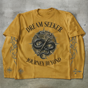 เสื้อยืดแขนยาวสไตล์วินเทจ Y2K ลายกราฟิกสำหรับผู้ชาย ทรงหลวม ผ้าฝ้าย พร้อมลายกราฟิกที่แขนเสื้อแบบกำหนดเอง ขายส่ง - Product Image 6