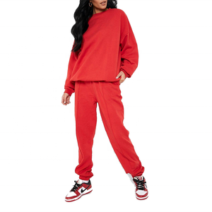 Conjunto Deportivo de Invierno Personalizado para Mujer, Talla Grande, 2 Piezas, Sudadera con Capucha Transpirable y Pantalones, 100% Algodón, para Fitness - Product Image 2