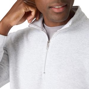Sudadera de Forro Polar con Cierre de Cremallera de un Cuarto para Hombre, 100% Algodón, Informal, de Invierno, con Logotipo Personalizado, OEM, al por Mayor, Chaqueta Lisa - Product Image 6