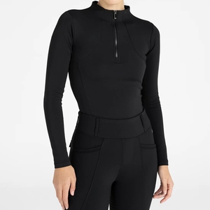 High Quality 4way Stretch Horse Riding Equestrian Shirt <b>Top</b> Base Layer Competition Show Shirt <b>Polo</b> in Soft Feel Technical Fabric - Product Image 1