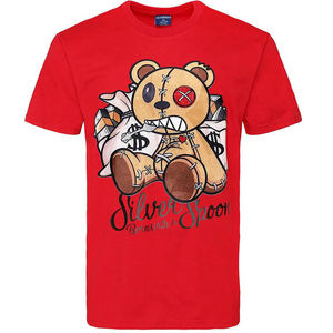 Camisetas con Estampado Gráfico de Oso de Dibujos Animados, Bordado y Apliques de Algodón, Personalizadas al por Mayor de Fábrica - Product Image 1