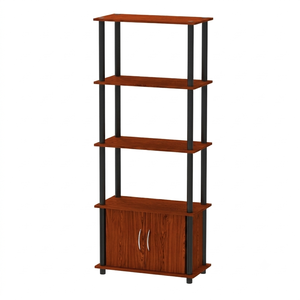 Estantería de Almacenamiento Alta Multiusos de Estilo Industrial Moderno de 1936, Librería Abierta de Madera de 4 Niveles, Gabinete de 2 Puertas, Roble Sonoma, para Sala de Estar o Exterior - Product Image 2