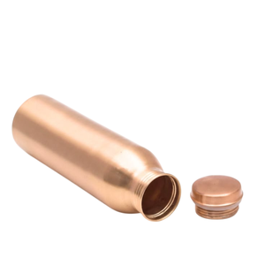Bouteille d'eau 100% cuivre pur 1000ml, anti-fuite, vaisselle ayurvédique avec finition brillante et lisse pour la maison, le bureau, la salle de sport et le yoga - Product Image 1
