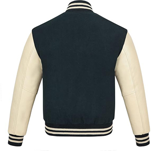 Custom Wool <b>Leather</b> Sleeves Letterman Varsity Baseball <b>Jacket</b> Men Classic Vintage Blank Casual Team Outerwear High Quality Coat - Product Image 4