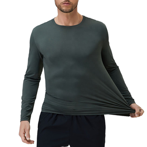 T-shirts formels tricotés pour hommes, fabriqués professionnellement, prix raisonnable, couleur unie, manches longues, sur mesure, à faible MOQ - Product Image 3