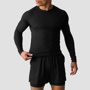 Camiseta Deportiva de Manga Larga para Hombre, Tejida, Estampada, Transpirable, para Gimnasio, Elástica, de Secado Rápido, con Logotipo Personalizado, Protección UV - Product Image 5