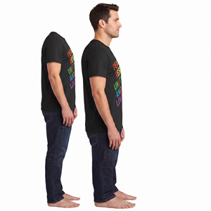 T-shirt pour homme à manches courtes, col rond, 100% coton, respirant, coupe classique, imprimé numérique, décontracté - Product Image 3