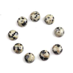 Venta al por mayor de cabujones de jaspe dámalo natural liso de 12 mm, piedras preciosas de cuarzo calibradas de base plana para joyería femenina - Product Image 1