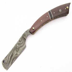 Navaja de Afeitar Recta Multifuncional de 7 Pulgadas, Hecha a Mano, de Acero de Damasco Tradicional de Grado Industrial, Personalizada OEM, Marca Burraq - Product Image 3