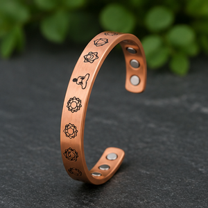 Luxury Chakra Energy <b>Engraved</b> Magnetic Pure Copper <b>Bangle</b> Wristlet Bracelet Exquisite Metal Jewelry Promotional Novelty Gift - Product Image 4