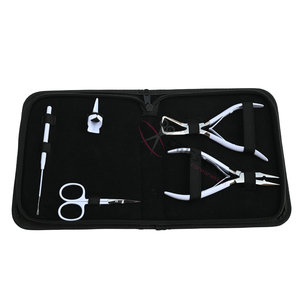 Kit completo profesional de herramientas para extensiones de cabello blanco: Alicates para extensiones, gancho para cabello, tijeras mini para cortar, separador de cabello. - Product Image 1