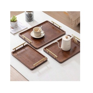 Plateau de service en bois avec poignées métalliques ou non métalliques, disponible en différentes tailles - Product Image 3