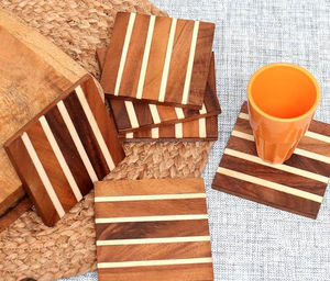 Juego de Posavasos de Madera de Lujo Hechos a Mano para Mesa de Centro, Posavasos para Té a Buen Precio - Product Image 2