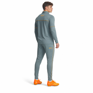 Ensemble de survêtement gris-orange respirant en maille pour l'hiver, avec haut zippé et pantalon de jogging, séchage rapide, tenue de sport et d'entraînement - Product Image 4