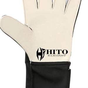 Hot Selling Custom Design Black and White Soccer Goalkeeper <b>Gloves</b> with 4mm German Latex Negative Cut - Product Image 5