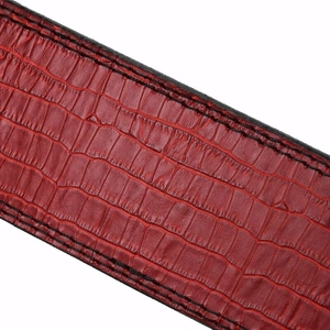 Men's <b>Red</b> Leather Weight Lifting <b>Belt</b> Adjustable Waist Support Buckle Closure Strength Training Fitness Equipment - Product Image 5