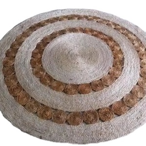 ผ้าปอกระเจาธรรมชาติถักด้วยมือพรม kilim สี่เหลี่ยมผืนผ้าลายดอกไม้เป็นมิตรกับสิ่งแวดล้อมมีสไตล์คุณภาพสูงปรับแต่งได้ - Product Image 1