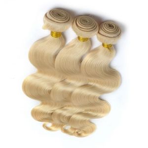 Extensiones de Cabello Humano Rubio Ondulado, Cabello Remy de Una Sola Capa, Doble Trama, Paquetes de Cabello Tejido - Product Image 1
