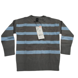 Pull en tricot doux pour enfants |   Pull rayé à col rond |   Haut à manches longues pour l'hiver - Product Image 1