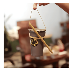 Porte-gobelets en corde de bambou premium pour gobelets à emporter (café et boissons) - Product Image 3