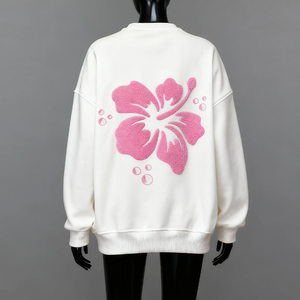 Nueva Llegada Sudadera de Felpa de Primera Calidad con Bordado Chenille para Mujer, Algodón Suave, Corte Regular, Cuello Redondo, Ropa de Invierno - Product Image 2