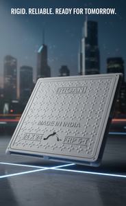 <b>Resin</b> Based FRP Manhole Cover Square Grey Eco-Friendly & Waterproof Anti-Corrosive - Product Image 3