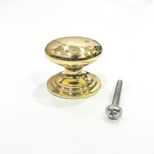 Pomo de latón macizo con forma de hongo, pomo redondo para gabinete, tirador tradicional para muebles, para cajones, puertas, almacenamiento, armarios, herrajes con acabado duradero - Product Image 1