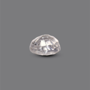 Loose 6 Carat White Zircon Gemstone-12mm Faceted Lab Created Rough Cut for Fine Jewelry - Product Image 3