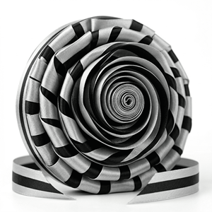 ริบบิ้นผ้าซาตินสีเงินดำลายเส้นตรงกลางขนาด 25 มม. สำหรับอุปกรณ์ตกแต่งเสื้อผ้า งานแต่งงาน และงานฝีมือ - Product Image 5