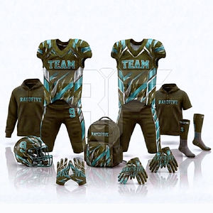 Ventes en gros de maillots et uniformes de football américain personnalisés, respirants, anti-transpiration, séchage rapide, options grandes tailles - Product Image 4