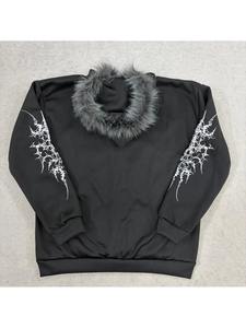 2026 Sweat à capuche zippé pour femme, style gothique streetwear, imprimé sombre, décontracté punk - Product Image 4