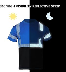 Tissu 100% polyester, vente en gros directe d'usine, prix bas, polo de sécurité réfléchissant à manches courtes - Product Image 2