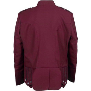 Veste de kilt traditionnelle doublette bordeaux foncé avec gilet en laine OEM ODM pour hommes, idéale pour les bagpipeurs écossais et les batteurs de groupe - Product Image 2