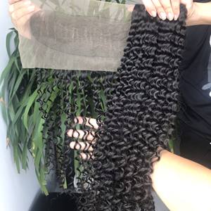 Paquete de pelo de trama rizada al agua más vendido 100% cabello humano crudo vietnamita cierre personalizado 200% densidad Super doble dibujado - Product Image 5