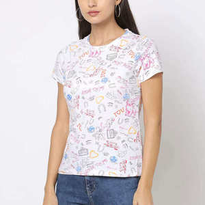 Camisetas de Manga Corta con Cuello Redondo para Mujer, Casuales, Sólidas, de la Mejor Calidad, Transpirables, de Lona, Poliéster/Algodón, Digitales, Ecológicas - Product Image 1