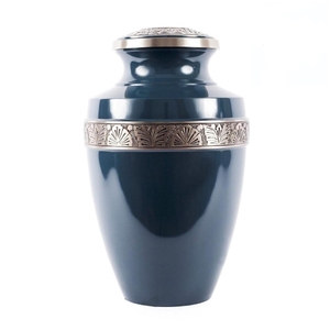 Urne funéraire en aluminium rouge vin, pot à cendres en métal avec rayures argentées - Urne funéraire mate bordeaux pour cendres humaines adultes - Product Image 4