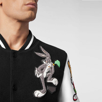 Vestes en cuir PU personnalisées, écologiques, respirantes, d'hiver, style varsity, avec col rabattable
