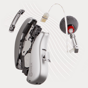 Kit Premium Widex Allure ARRDI 440 RIC, aide auditive rechargeable Bluetooth et son IA avec clarté vocale avancée (0 - 110 dB) - Product Image 2