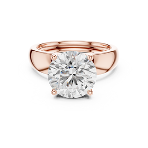 Bague de fiançailles classique en or rose avec diamant de laboratoire – Bague de promesse intemporelle à taille ronde et minimaliste - Product Image 2