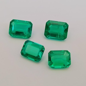 Pierre précieuse émeraude verte créée en laboratoire, pierre précieuse en forme d'octogone, adaptée à la fabrication de bijoux, de pendentifs et de colliers - Product Image 2