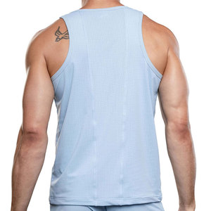 Camiseta deportiva sin mangas de malla elástica de yoga, tejido de alta calidad, 220 g/m², para gimnasio, ropa deportiva, atlética. - Product Image 6