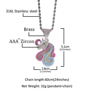 Pendentif unisexe en cristal plaqué rhodium argent 925, personnalisable, forme animalière, style hip-hop, provenant d'un fournisseur indien - Product Image 1
