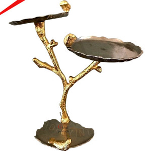 Double-Tier Tree Design Aluminum Metal Cake Stand Decoration <b>Tool</b> for Wedding Catering Tableware & Dessert Cupcake Holder - Product Image 5