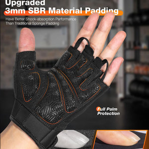Gants de cyclisme mi-doigts noirs, bleus, blancs en PU respirant unisexe pour la course et l'entraînement sportif en extérieur - Product Image 5